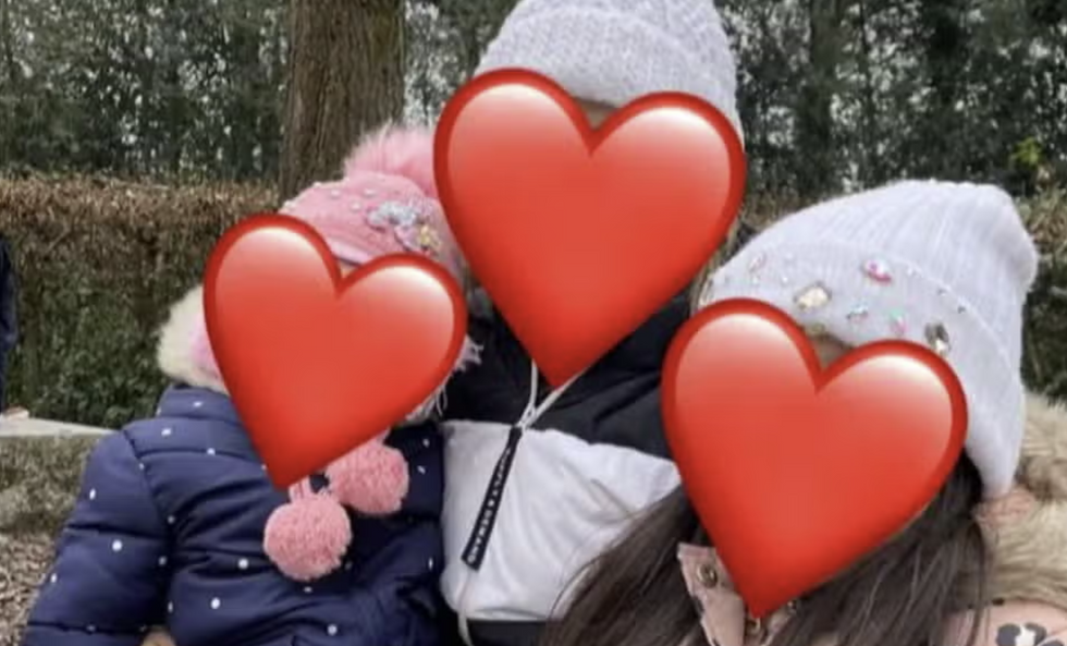 Three people with hearts on their face