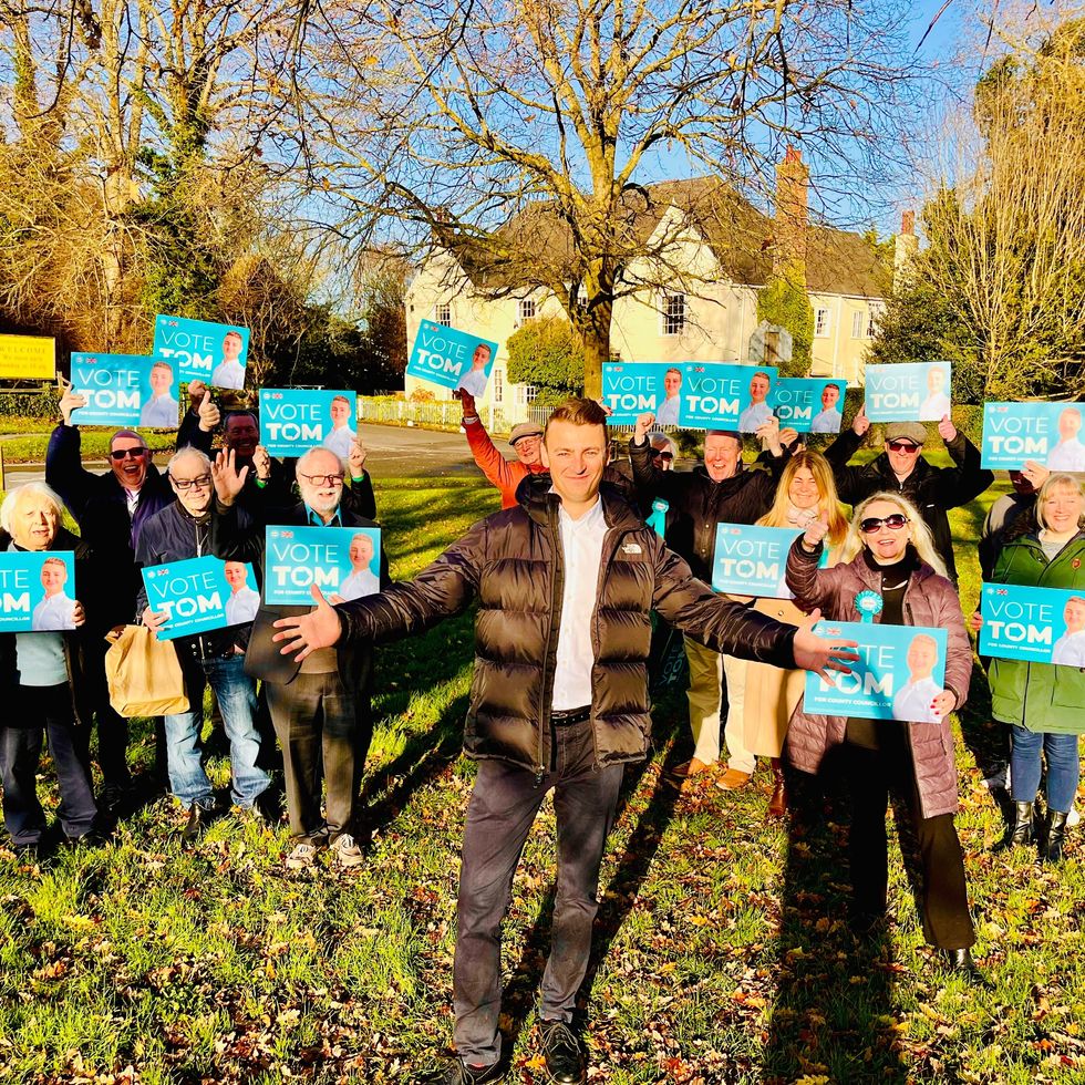 Tom Allison campaigning in Stock