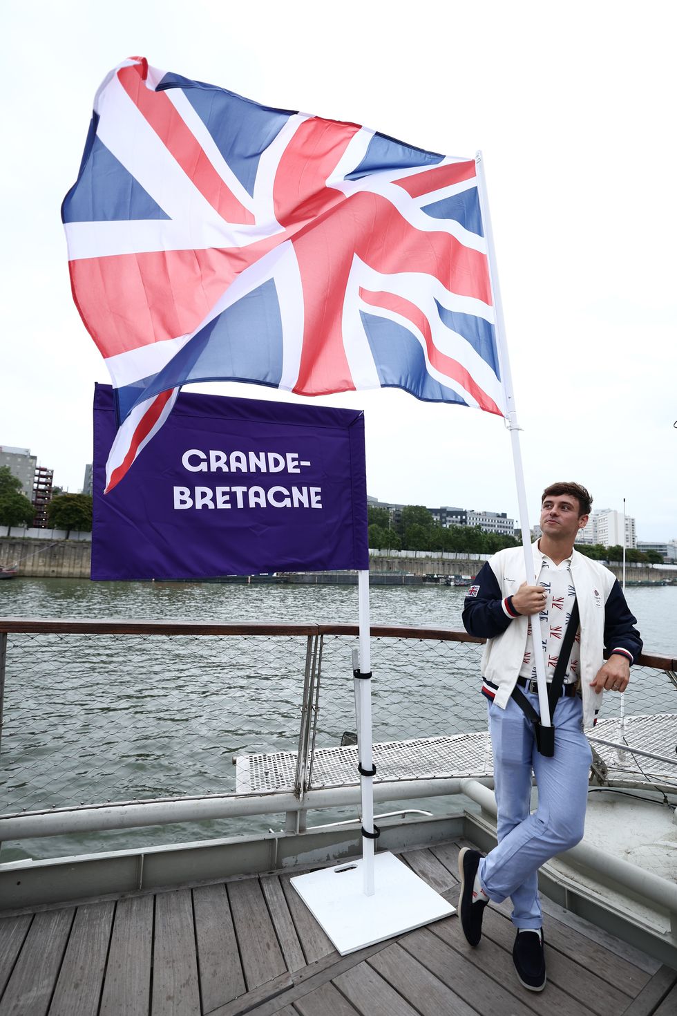 Tom Daley and Helen Glover were the flag bearers for Great Britain