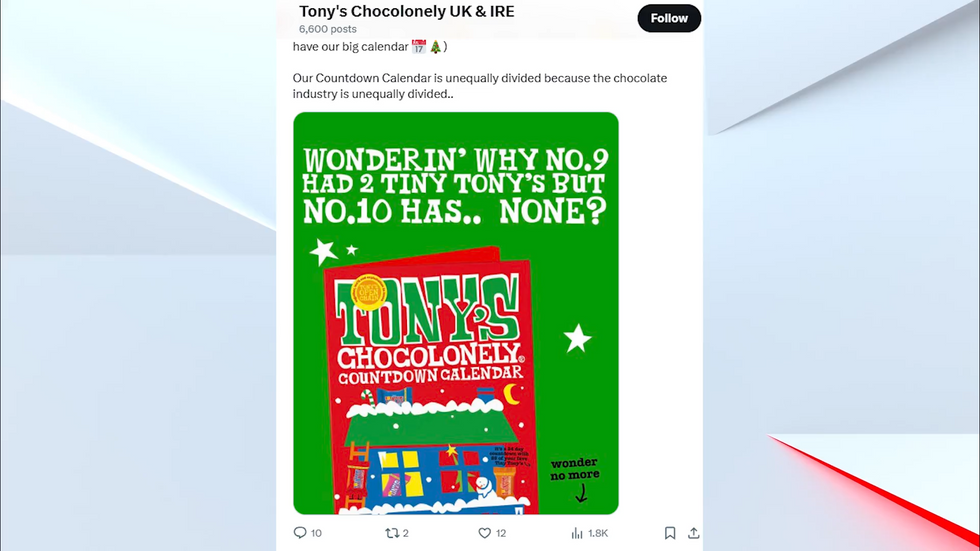 Tony's Chocolonely social media post