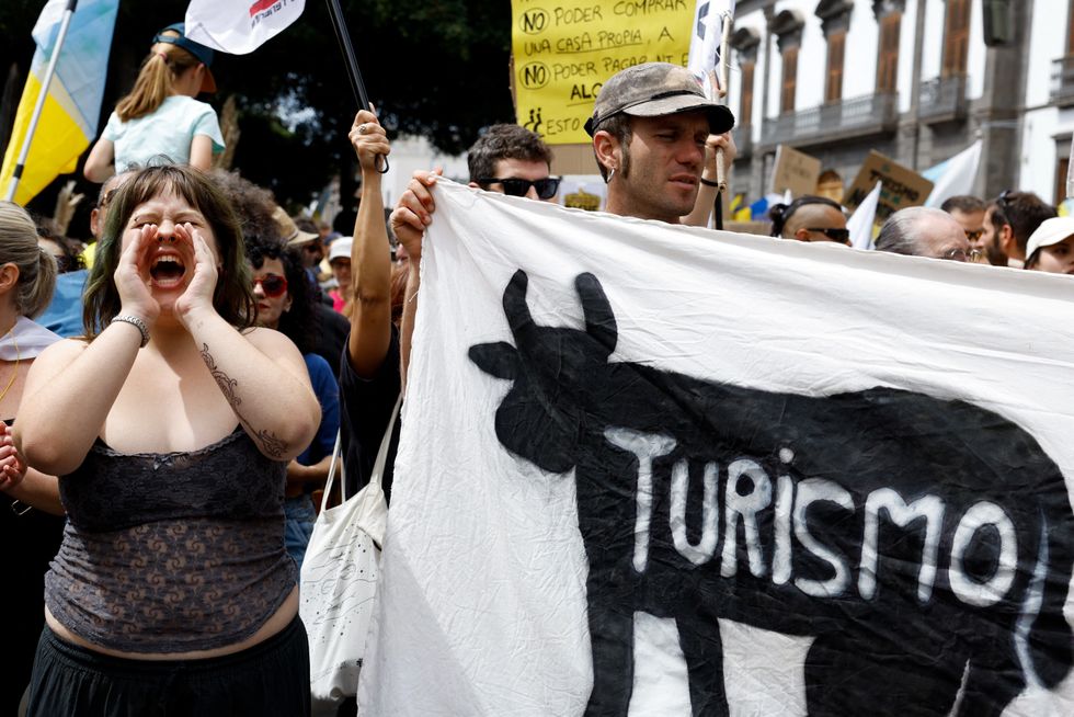 Tourist protests Spain