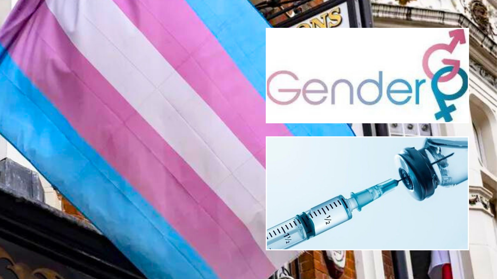 Trans flag/GenderGP logo/injection