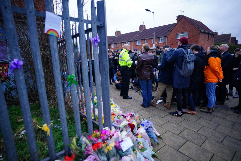 Tributes left at the scene in Bristol