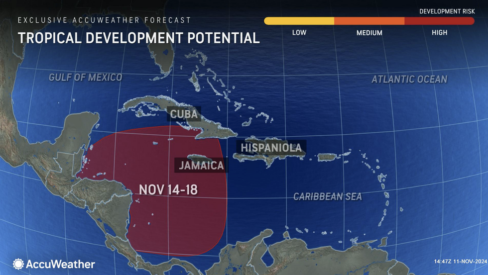 Tropical Development Potential map via AccuWeather