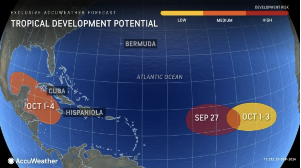 Tropical development potential map