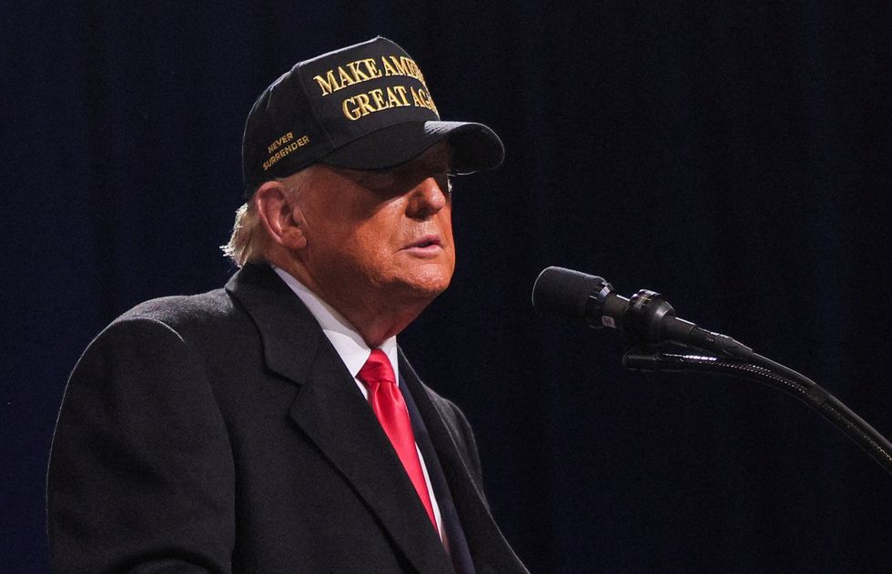 Trump holds a rally at Atrium Health Amphitheater in Macon, Georgia