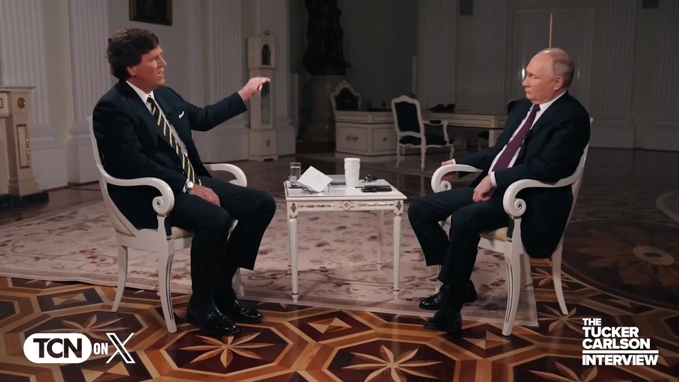 Tucker Carlson and Vladimir Putin