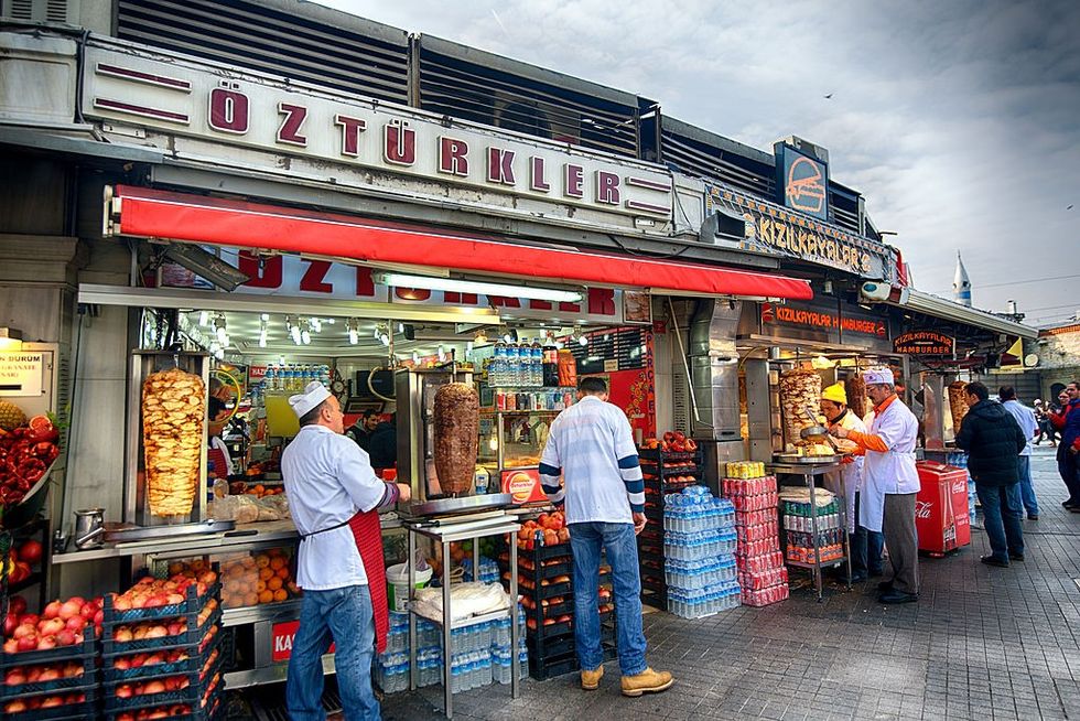 Turkish Doner Kebab vendors in Taksim Square, Istanbul