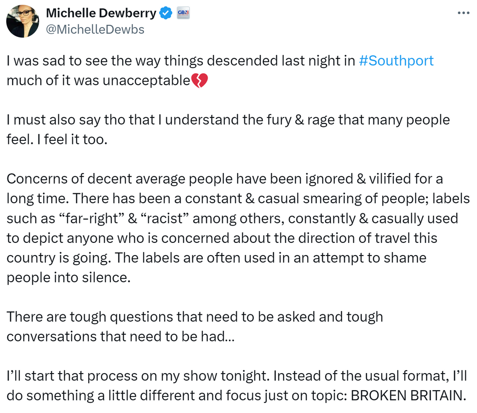 Tweet by Michelle Dewberry