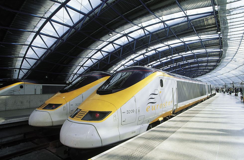 Two Eurostar trains