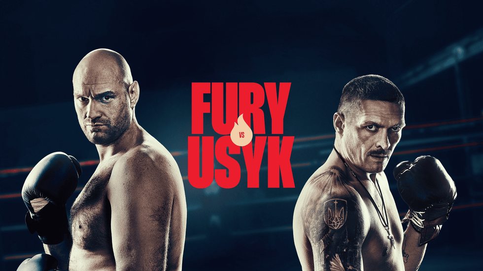 tyson fury and Oleksandr Usyk pictured back to back ahead of the Fury vs Usyk live stream fight 