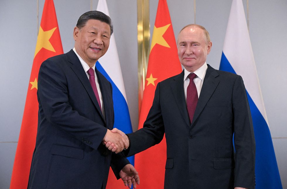 u200b Chinese President Xi Jinping with South Africa's President Cyril Ramaphosa and Senegal's President Macky Sall