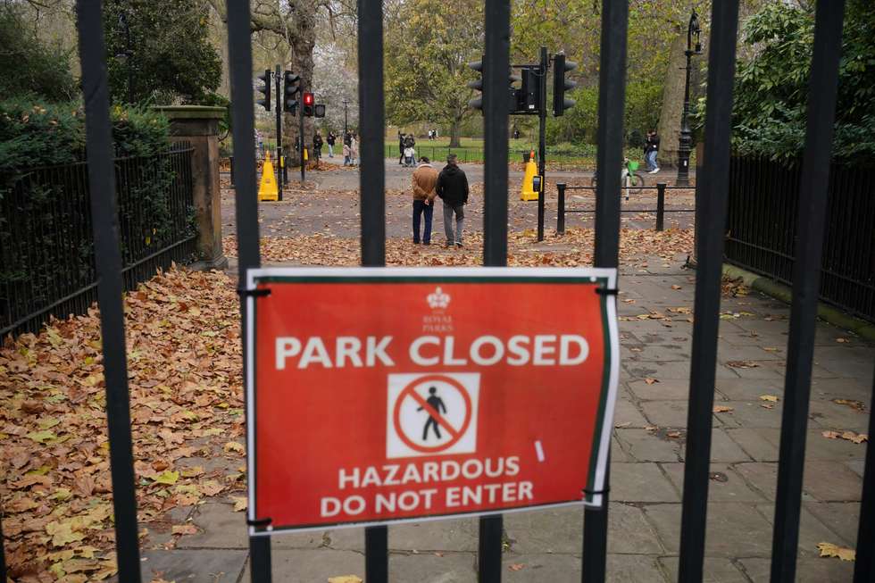 \u200b St James's Park in London which has been closed to the public during Storm Bert