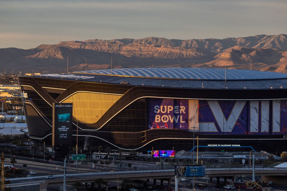 \u200b The Allegiant Stadium, where Super Bowl LVIII will take place, in Las Vegas, Nevada