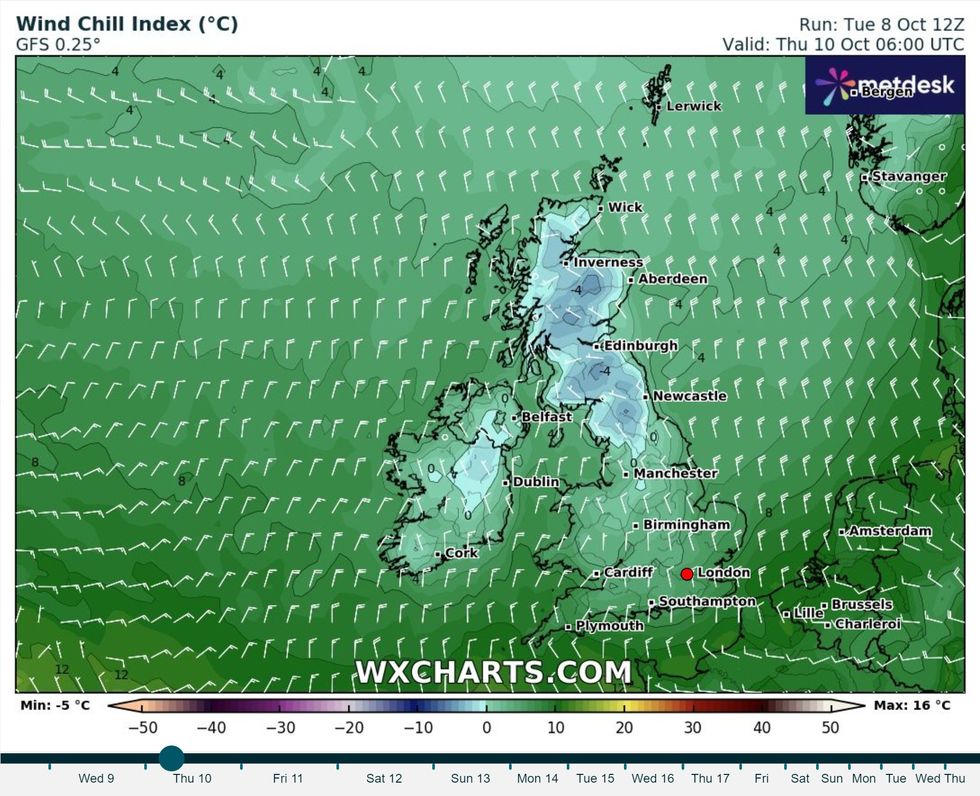 u200b The Met Office is forecasting particularly cold conditions in northern areas