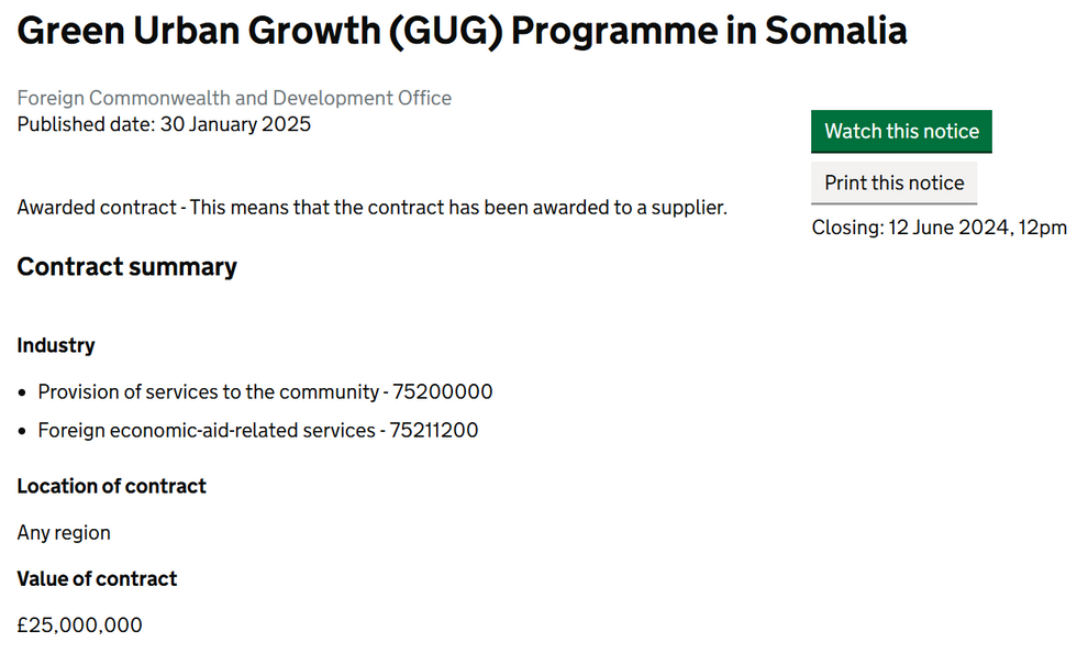 u200bu200bu200bu200bu200bThe Foreign Office contract that spent u00a325 million of taxpayer money on Green Urban Growth in Somalia