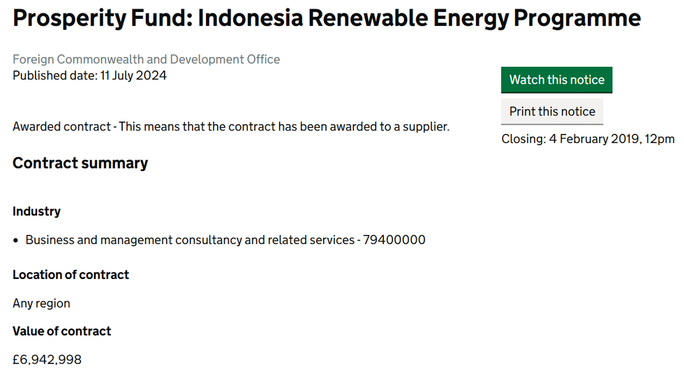 u200bu200bu200bu200bThe Foreign Office contract that spent u00a36.9 million of taxpayer money on Indonesia's renewable energy programme