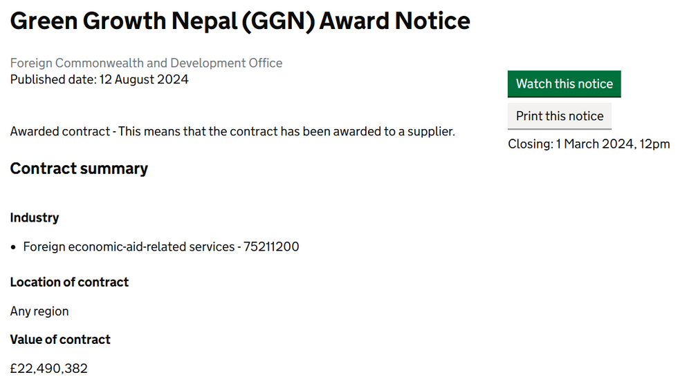 u200bu200bu200bThe Foreign Office contract that spent u00a322 million of taxpayer money on green growth in Nepal