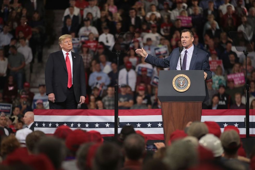 \u200b\u200bKris Kobach with former President Donald Trump