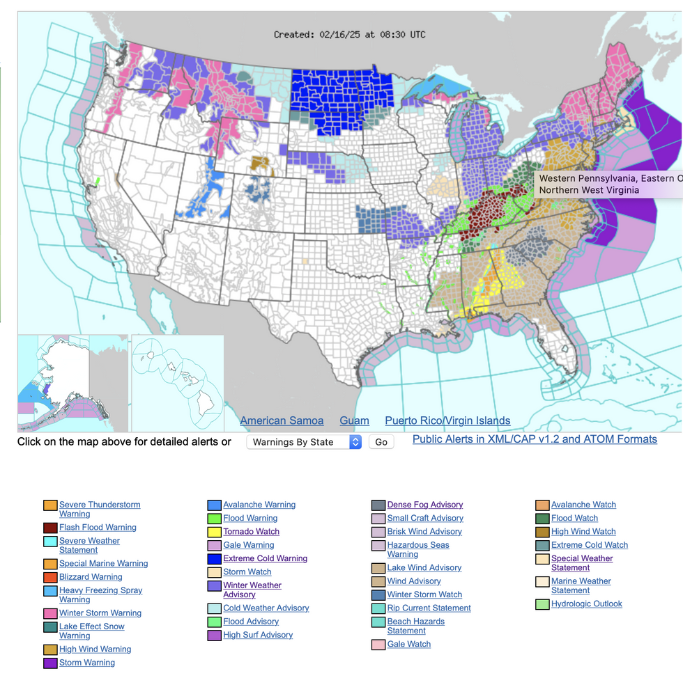 u200bu200bNOAA weather warnings in effect