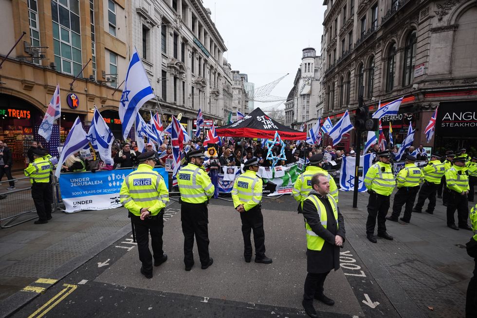 u200bA counter protest near Piccadilly Circus