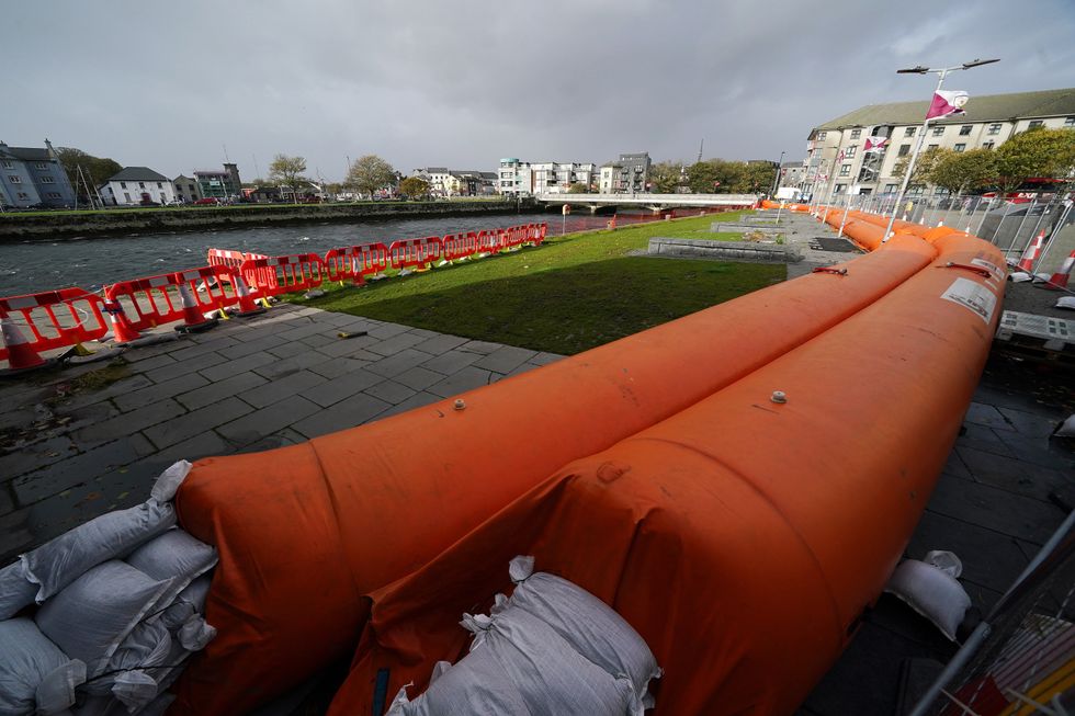 u200bA flood defence barrier in Galway city centre,