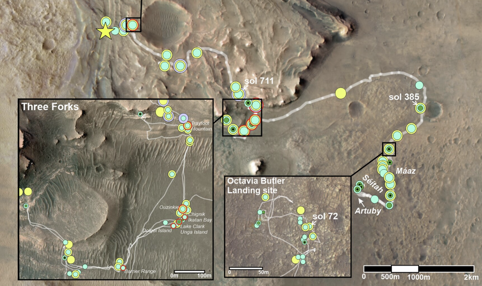 \u200bA guide to the route the rover took