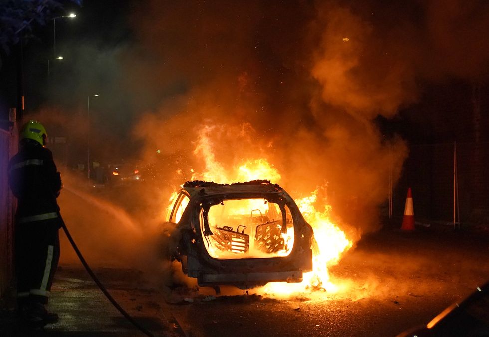 u200bA police car was burnt out in Hartlepool