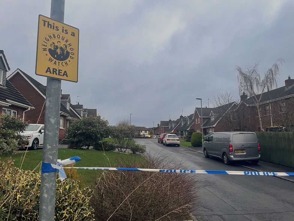 u200bA police cordon at the scene in the Laurel Heights area of Banbridge