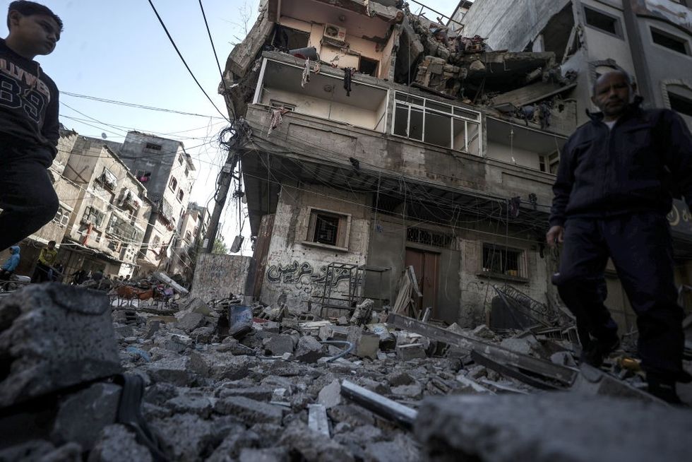 u200bA view of destruction after Israeli airstrike in Deir al-Balah, Gaza