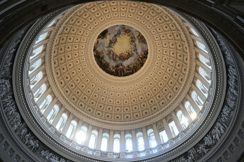 u200bA view of the ceiling in the Rotunda of the US Capitol building