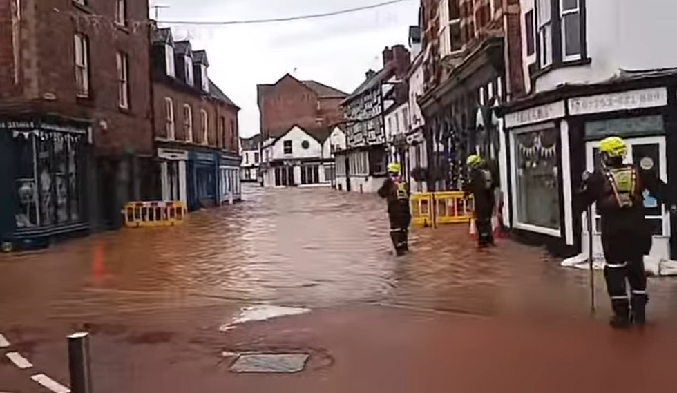 \u200bA wall collapse in Tenbury caused flooding