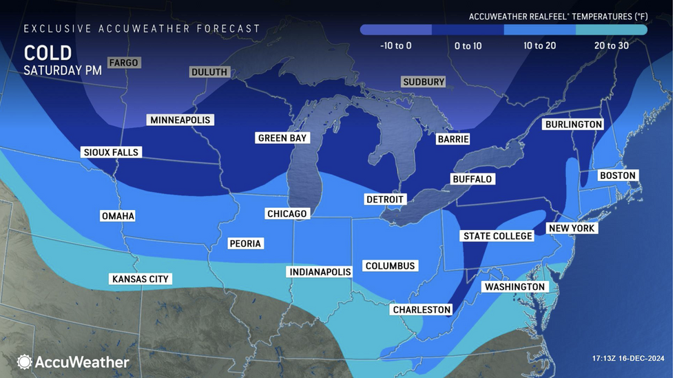 u200bAccuWeather map shows feel-like temperatures across US