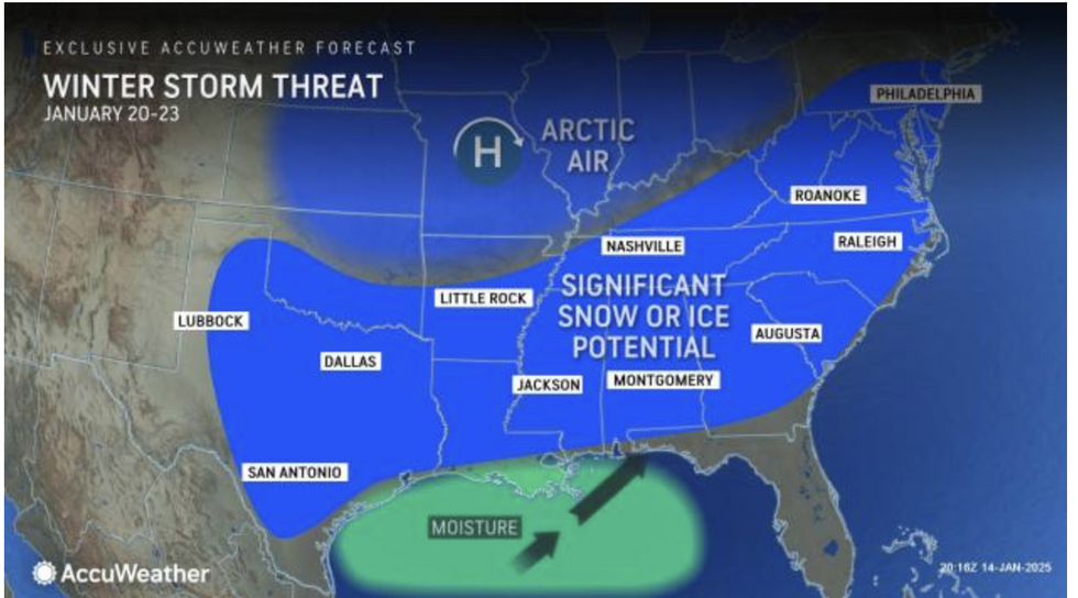 u200bAccuWeather map shows winter storm threat