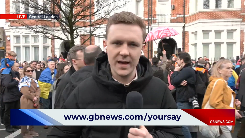 \u200bAdam Cherry reports on Ukraine solidarity march for GB News