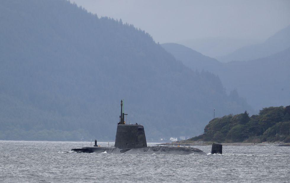 \u200bAn Astute-class nuclear-powered attack submarine moves through Holy Loch in Argyll and Bute