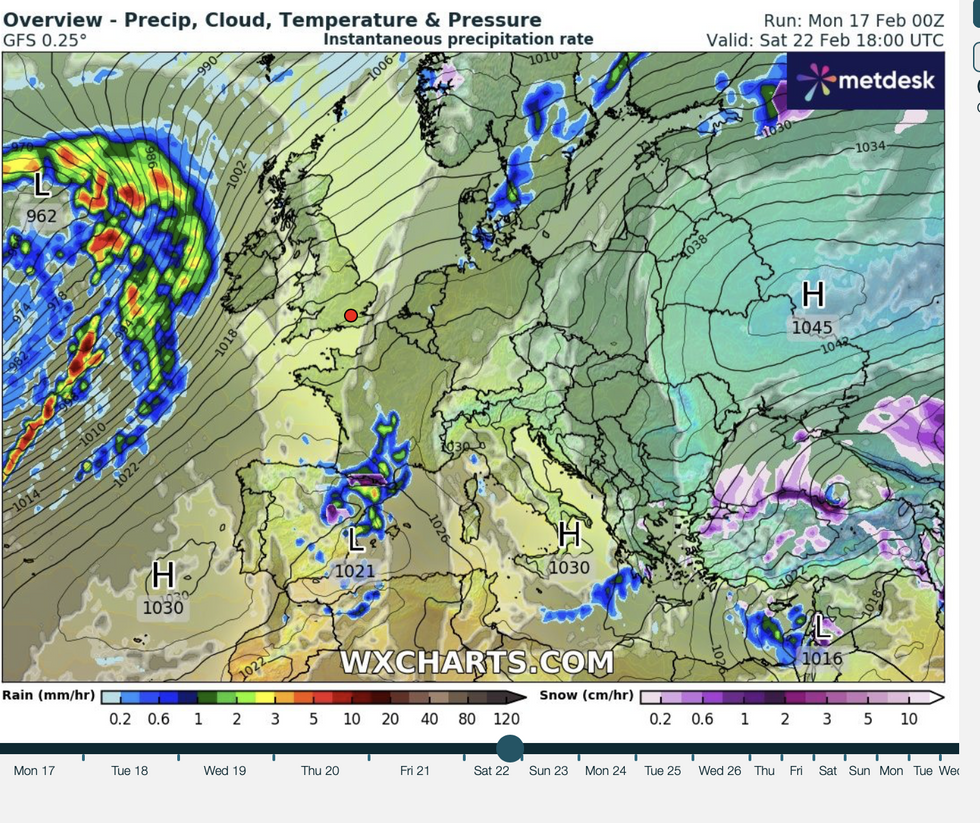 \u200bAzores high nudges in from the west