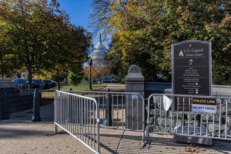 \u200bBike racks erected outside the US Capitol