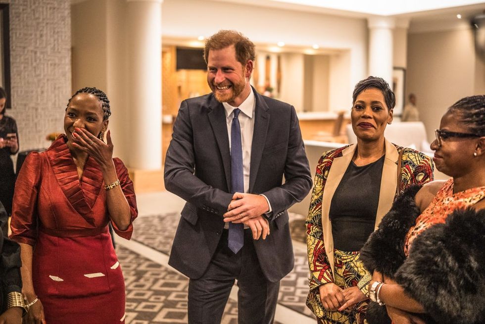 u200bBoard Chair Dr. Sophie Chandauka MBE, Prince Harry, Duke of Sussex and a guest