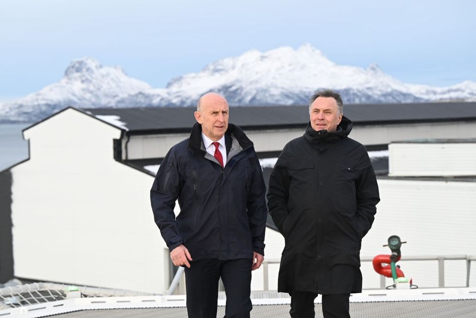 \u200bBritain's Defence Secretary John Healey and Norwegian Defence Minister Tore Sandvik