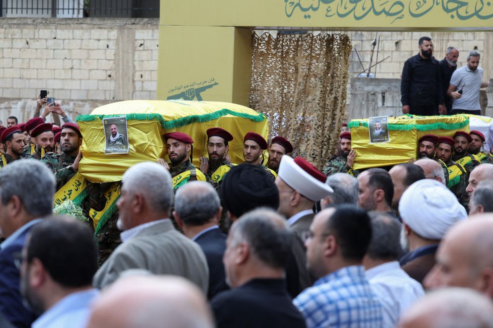 u200bCoffins of those killed amid the detonation of pagers across Lebanon