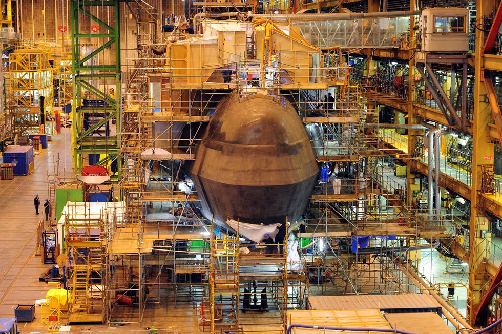 u200bConstruction of the Ambush submarine at the BAE Systems in Barrow-in Furness (file pic)