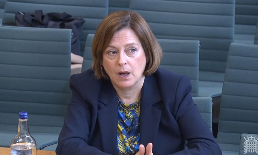 u200bDame Melanie Dawes talking from a desk in the committee room in the house of commons