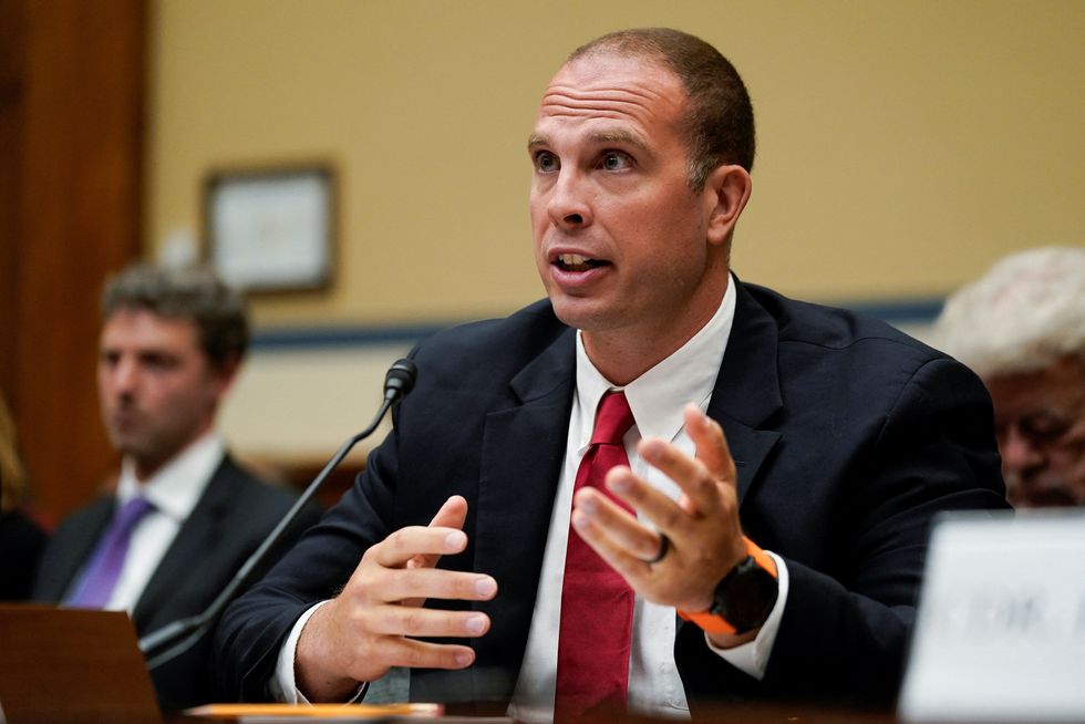 \u200bDavid Grusch, former National Reconnaissance Office representative on the Defense Department's Unidentified Aerial Phenomena Task Force, testifies during House Oversight & Accountability Committee's National Security, the Border, and Foreign Affairs Subcommittee's hearing on 