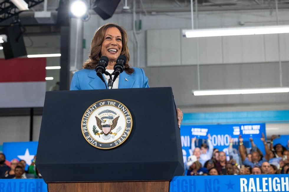 u200bDemocratic US presidential candidate Vice President Kamala Harris speaks on her policy platform