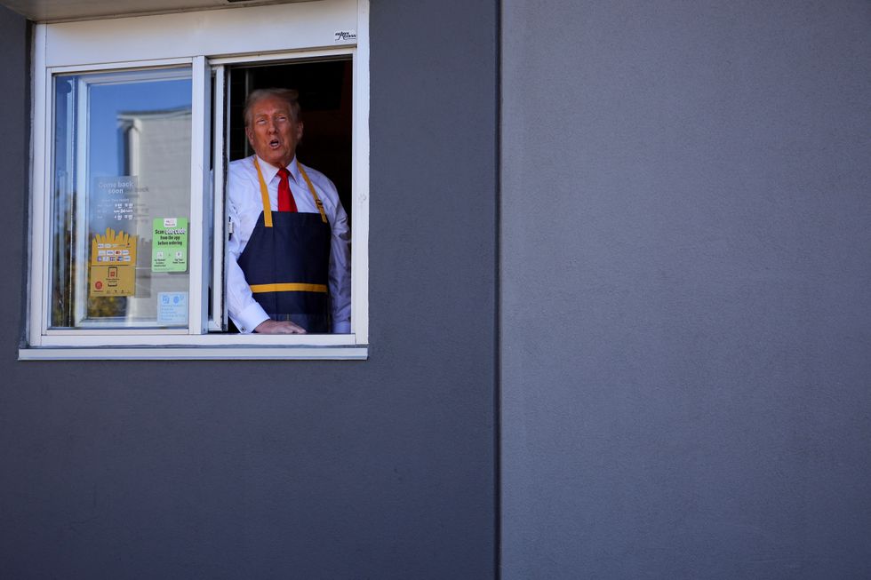 u200bDonald Trump seen from the drive-through window