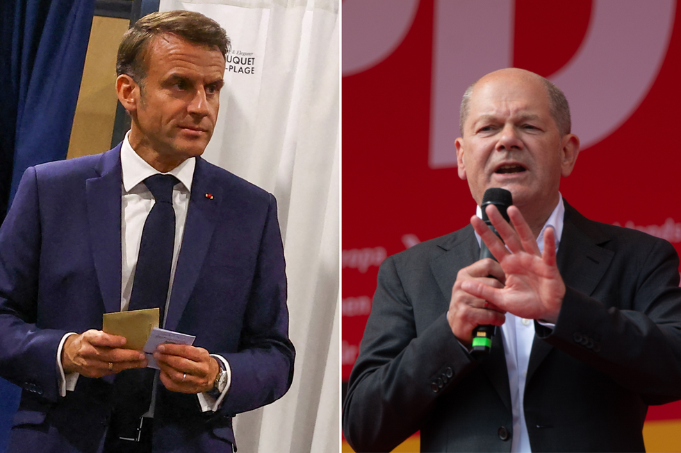 \u200bEmmanuel Macron and Olaf Scholz