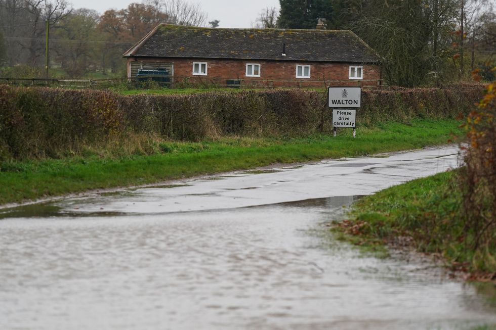 \u200bFlooded roads in Walton, Warwickshire,