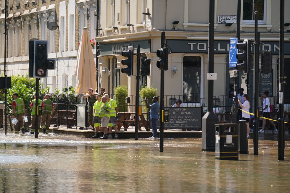 u200bFlooding in 2022 outside the Tollington Arms in north London