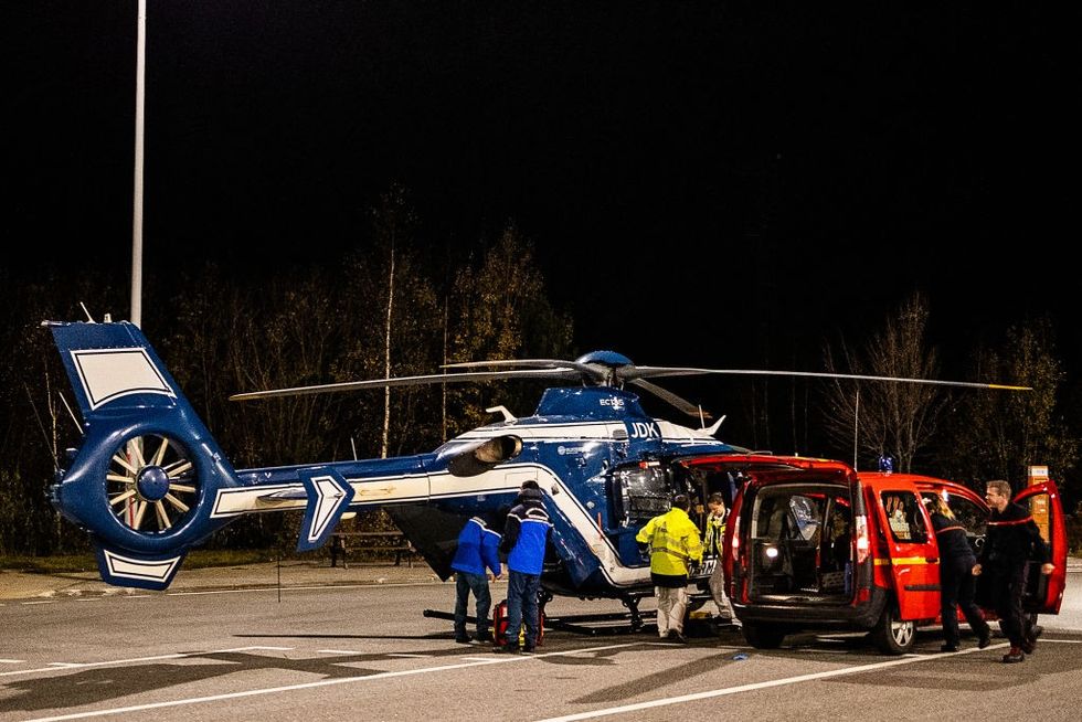 u200bFrench Gendarmerie officers, members of the Toulouse pediatric team and emergency services operate from the makeshift command post in Porte-Puymorens